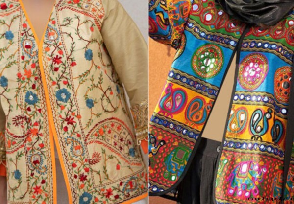 مدل لباس مجلسی با پارچه سوزن دوزی هندی