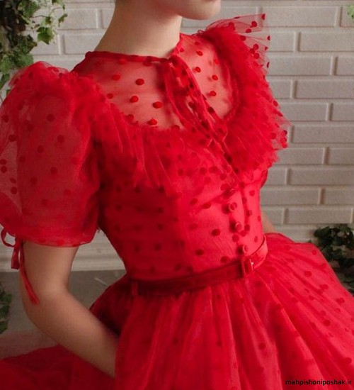 مدل لباس مجلسی لمه استین پفی