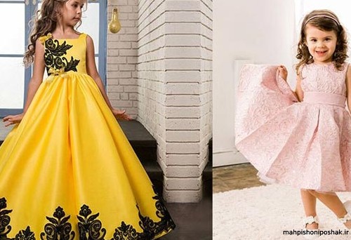 مدل لباس دخترانه با پارچه راه راه رنگی