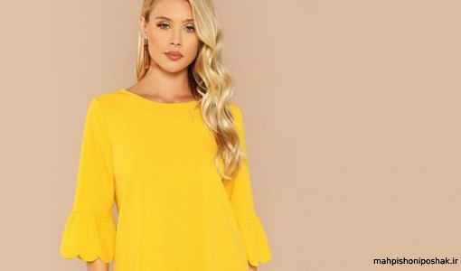 مدل لباس حریر زرد مجلسی