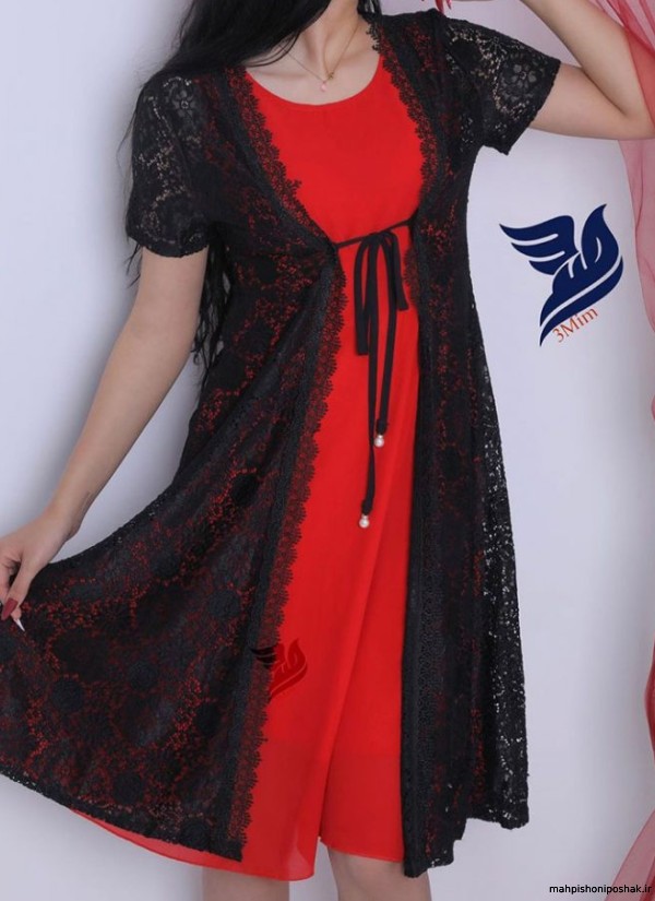 مدل لباس مجلسی سارافون با گیپور