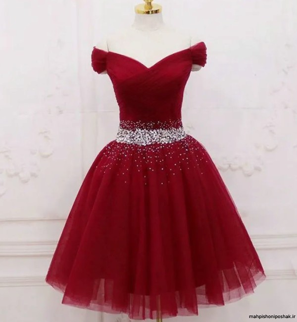 مدل لباس نامزدی پرنسسی قرمز