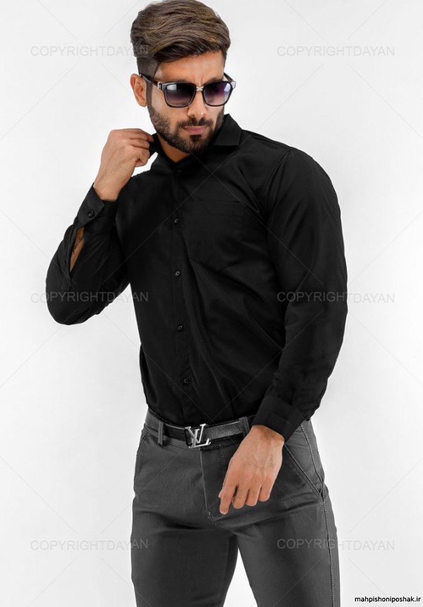 مدل دوخت پیراهن مشکی مردانه
