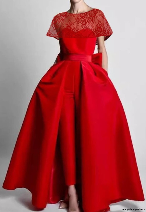 مدل لباس نامزدی پرنسسی قرمز