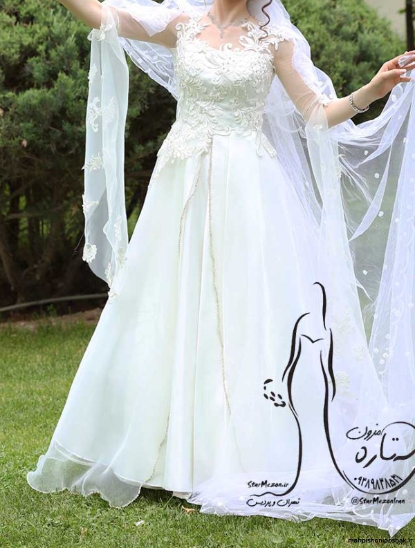 مدل لباس مجلسی گیپور برای عروس