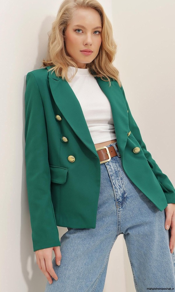 مدل کت رنگ سبز