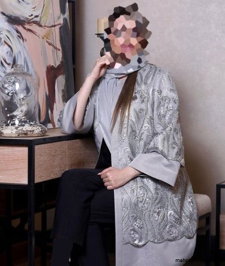 مدل لباس مجلسی بلند با پارچه ژاکارد