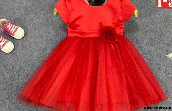 مدل لباس عروس بچگانه قرمز