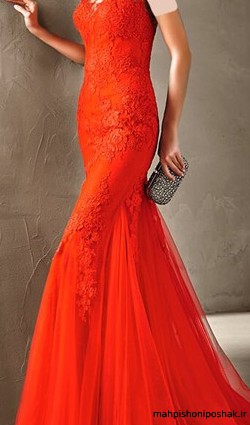 مدل لباس مجلسی دخترانه با رنگ قرمز