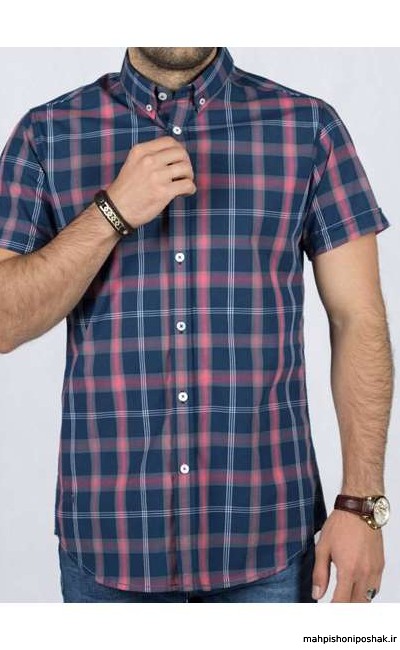 مدل پیراهن مردانه با پارچه چهارخونه