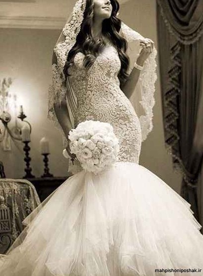 مدل لباس عروس ماهی دانتل