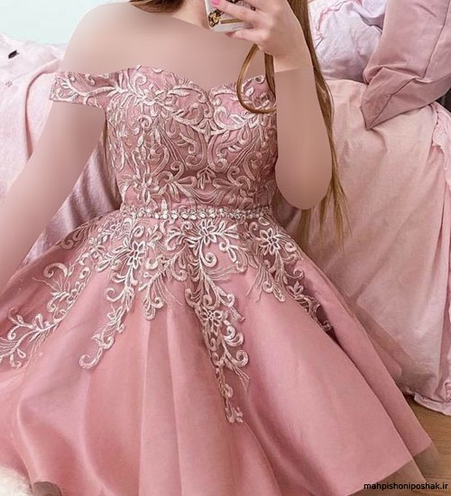 مدل لباس مجلسی دخترانه کوتاه کره ای