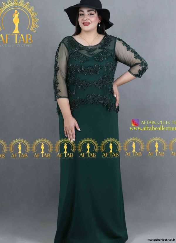 مدل لباس مجلسی بلند پارچه گیپور