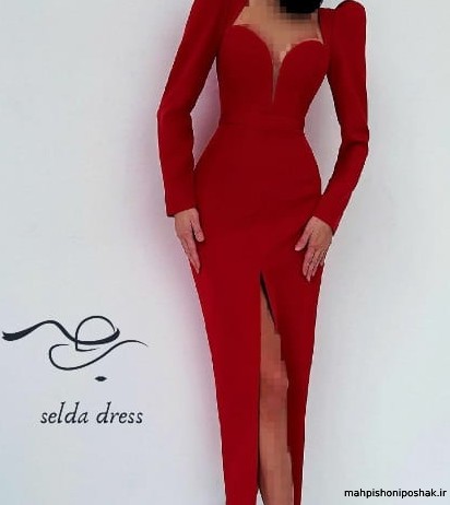 مدل لباس مجلسی قرمز و مشکی