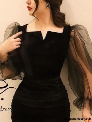 مدل لباس پولکی سیاه