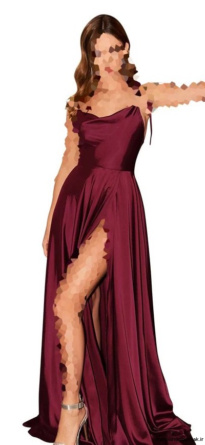 مدل لباس مجلسی دخترانه پارچه ساتن امریکایی