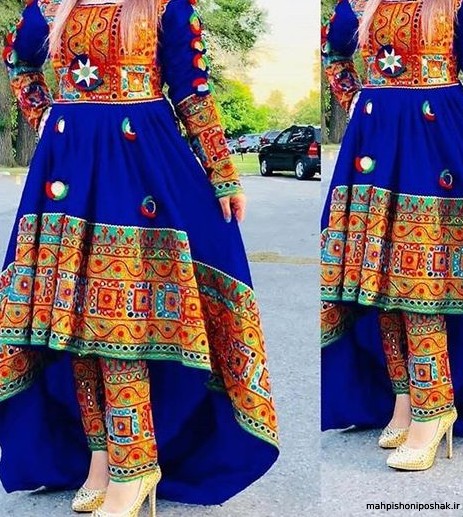 مدل لباس افغانی یقه دار
