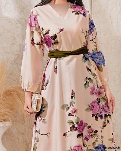 مدل لباس حریر گلدار دو تیکه