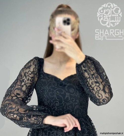 مدل لباس مجلسی با پارچه حریر گلدار