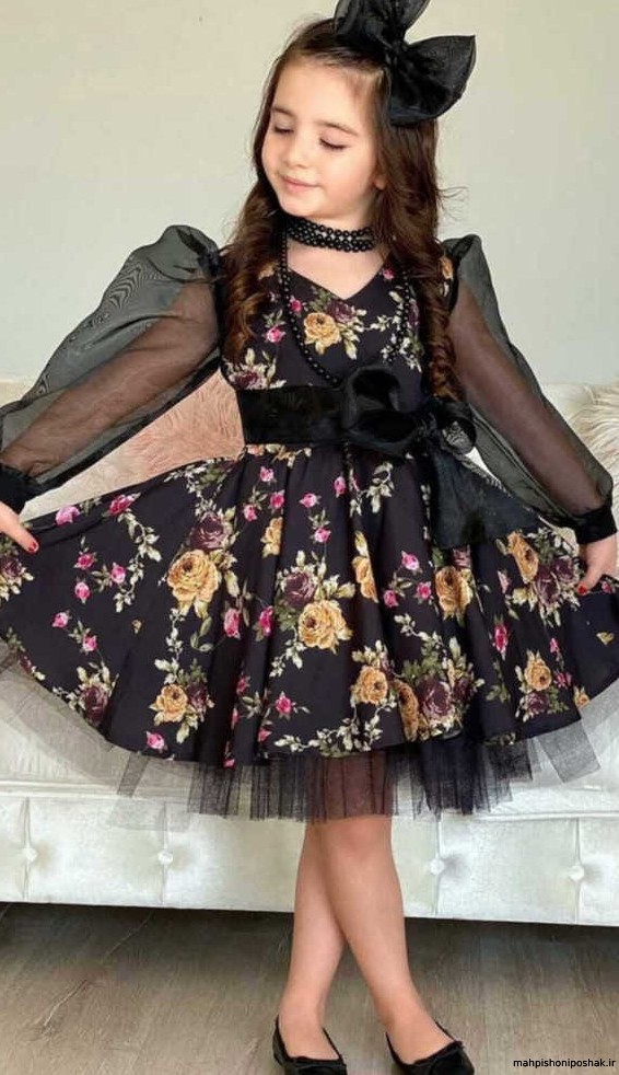 مدل لباس مجلسی بچه گانه دخترانه پارچه گیپور