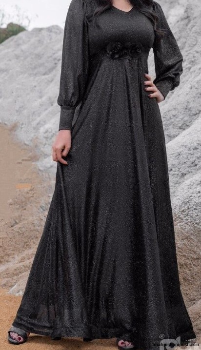 مدل لباس مجلسی با پارچه لمه و حریر