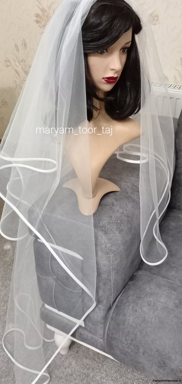 مدل لباس عروس تور بلند