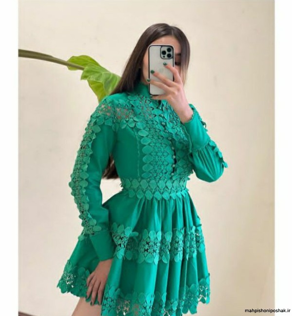 مدل لباس کوتاه سبز