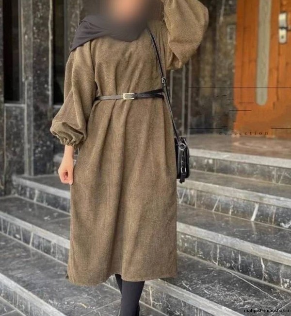 مدل لباس مخمل کبریتی درشت دخترانه