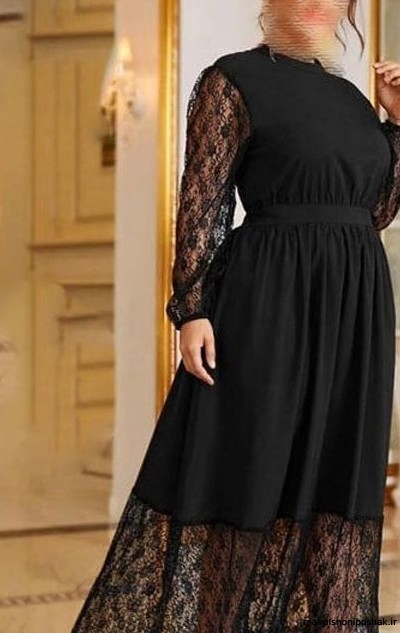 مدل لباس مجلسی گیپور برای خانم های چاق