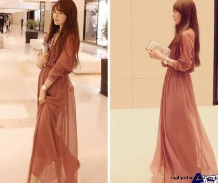 مدل لباس دخترانه کره ای بلند
