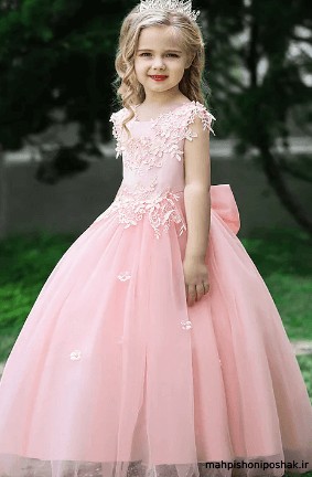 مدل لباس عروس بچه گانه پرنسسی صورتی
