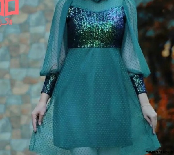 مدل لباس مجلسی دخترانه با تور ادامسی