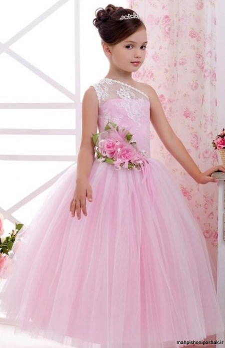 مدل لباس عروس بچه گانه پرنسسی صورتی