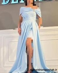 مدل لباس مجلسی بلند با پارچه ساتن امریکایی