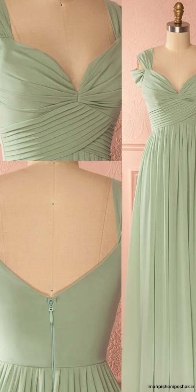 مدل لباس مجلسی کوتاه رنگ سبز
