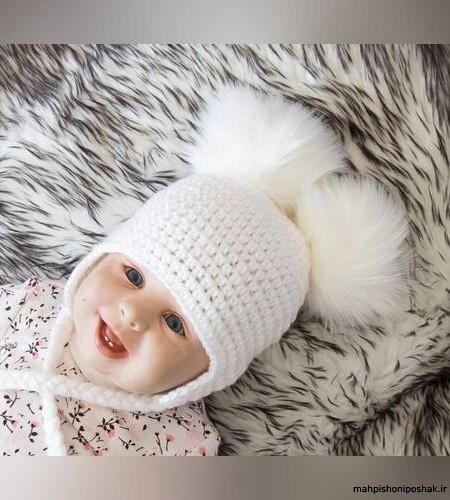 مدل کلاه نوزادی بافتنی دخترانه