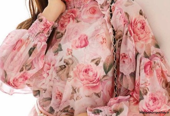 مدل لباس حریر کشی گلدار