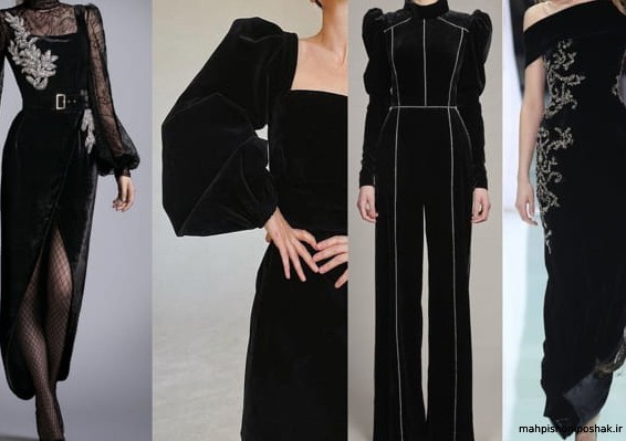 مدل لباس بلند مجلسی سیاه
