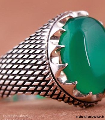 مدل انگشتر عقیق سبز مردانه