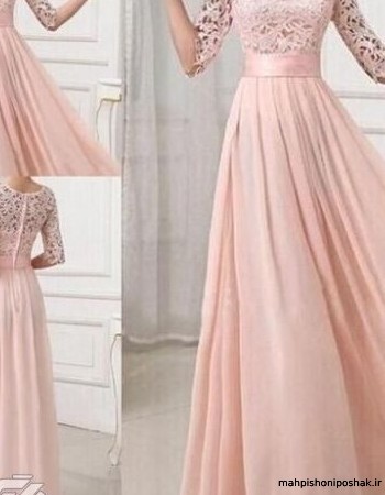 مدل لباس حریر گلدار بلند