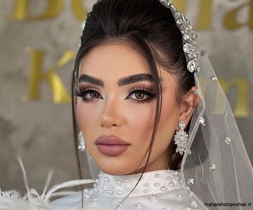 مدل لباس عروس عربی خطی جدید