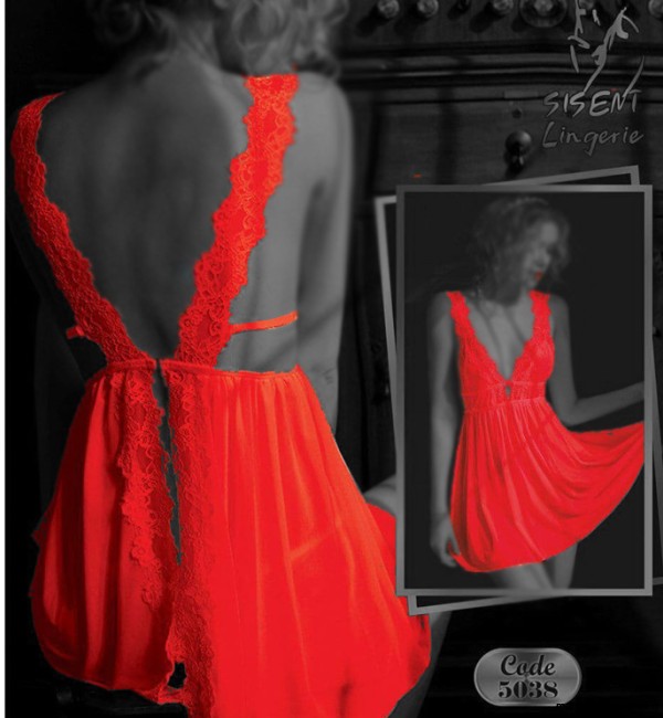 مدل لباس خواب ساتن قرمز